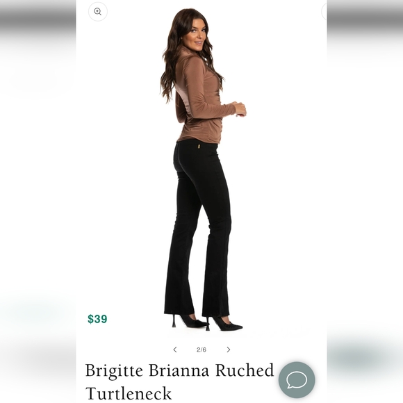 Brigitte Brianna Ruched Turtleneck NWT - Picture 1 of 3